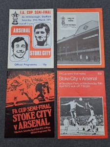 SET OF FOUR STOKE CITY v ARSENAL FA CUP SEMI-FINAL PROGRAMMES (1971 & 1972) for sale on Ebay