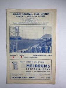 Dundee v Heart of Midlothian;  23rd September 1961 for sale on Ebay