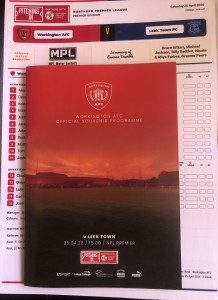 WORKINGTON AFC v LEEK TOWN 25/4/26 LAST AT BOROUGH PARK & TICKET T/SHEET & PHOTO for sale on Ebay