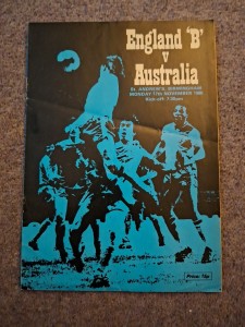 England B V Australia 17/11/1980 Friendly St Andrew's Birmingham Programme Rare for sale on Ebay