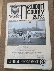 NEWPORT COUNTY v BOURNEMOUTH 28/9/59 for sale on Ebay