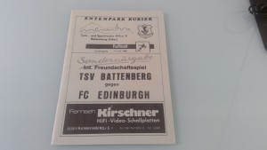 TSV BATTENBURG v HEARTS Tour Friendly 13/7/1988 for sale on Ebay