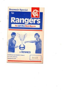 Rangers v Rennes 1971 - 1972 ECWC for sale on Ebay