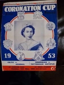 1953 Coronation Cup First Round,Celtic v Arsenal, Hibernian v Tottenham Hotspur for sale on Ebay