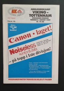 Viking v Tottenham/Spurs 1989/90 friendly  for sale on Ebay