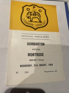 Dumbarton V Montrose 1968 /69 for sale on Ebay