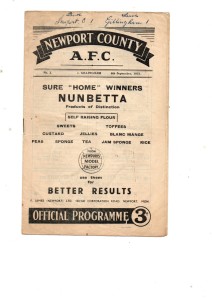 Newport County v Gillingham 1951 - 1952 for sale on Ebay