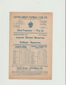 1948/49 Combination Cup.Leyton Orient Res.v Fulham Res. for sale on Ebay