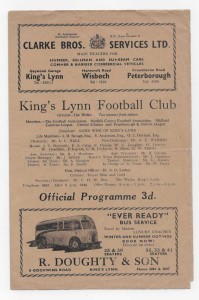 1957/58 Midland League - KINGS LYNN v. PETERBOROUGH UNITED for sale on Ebay