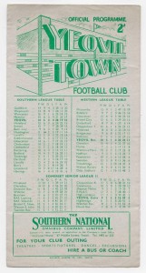 1951/52 Southern League - YEOVIL TOWN v. BEDFORD TOWN for sale on Ebay