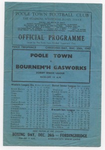 1947/48 Dorset Senior League - POOLE TOWN Reserves v. BOURNEMOUTH GASWORKS for sale on Ebay