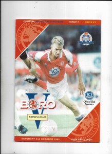 MIDDLESBROUGH V BIRMINGHAM CITY 2/10/1993 DIVISION 1 (11/3) for sale on Ebay