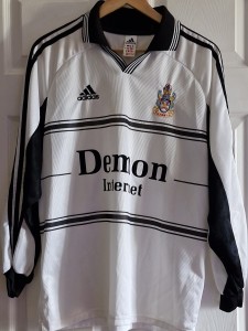 adidas Fulham Home Shirt Demon Internet Sponsor White Long Sleeves M Adults for sale on Ebay