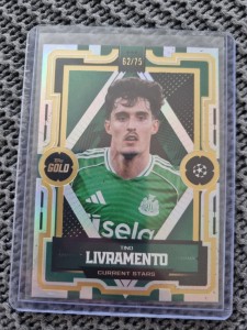 Topps Gold Current Stars Tino Livramento Newcastle United 62/75 for sale on Ebay