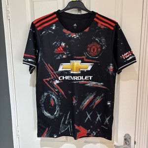 Manchester United Black And Red Pre Match Kit 2020-21 Size M for sale on Ebay