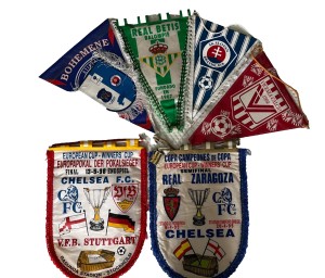 SEVEN PENNANTS European away games  Chelsea various euro games 1990's for sale on Ebay