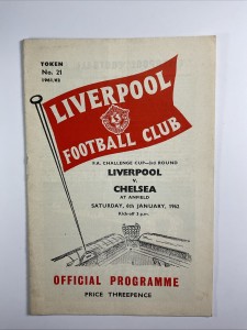 Liverpool v Chelsea;  FA Cup 3rd Round,  6th January 1962 for sale on Ebay