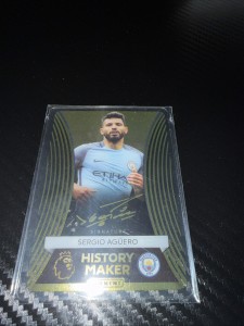 Manchester City Sergio Aguero Auto History Maker Panini. for sale on Ebay