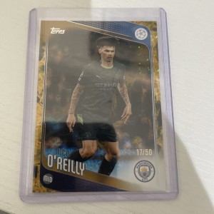 Topps UCL Nico O'Reilly Manchester city 17/50 Gold & Blue Football card vgc  for sale on Ebay