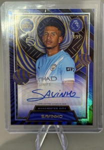 Topps Premier League Gold Savinho Manchester City Autograph Card Gold /99 for sale on Ebay