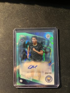 Topps Chrome UCC 2025 /26 Divine Mukasa RC Auto /199 Green Manchester City for sale on Ebay