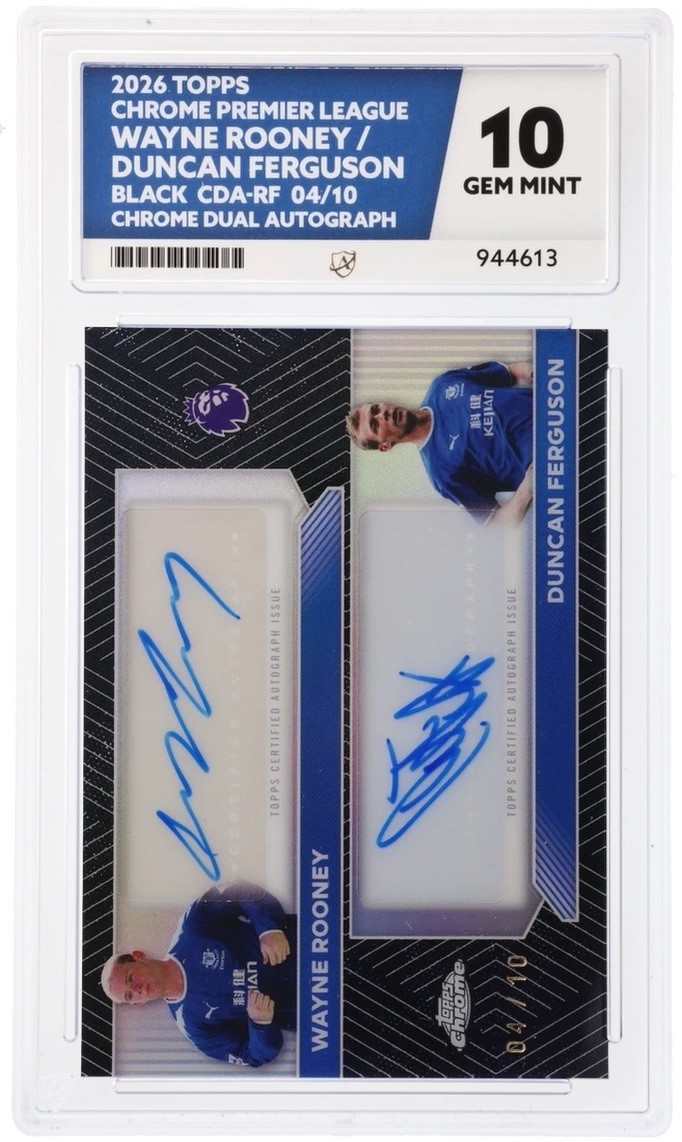 Topps Chrome Wayne Rooney/Duncan Ferguson Everton Dual Auto /10 GMT 10 (4/10) for sale on Ebay