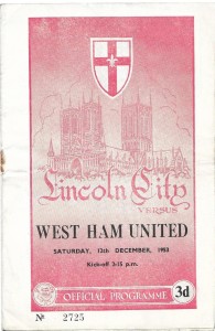 Lincoln City v West Ham United 1953/54 Football League for sale on Ebay