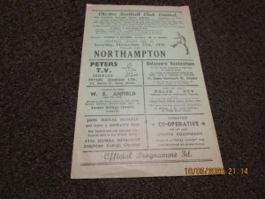 CHESTER  v  NORTHAMPTON  TOWN    1959/60    NOVEMBER  21st for sale on Ebay