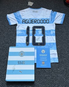 Sergio Aguero Hand Signed Manchester City Shirt 93:10 Special Edition + CLUB COA for sale on Ebay