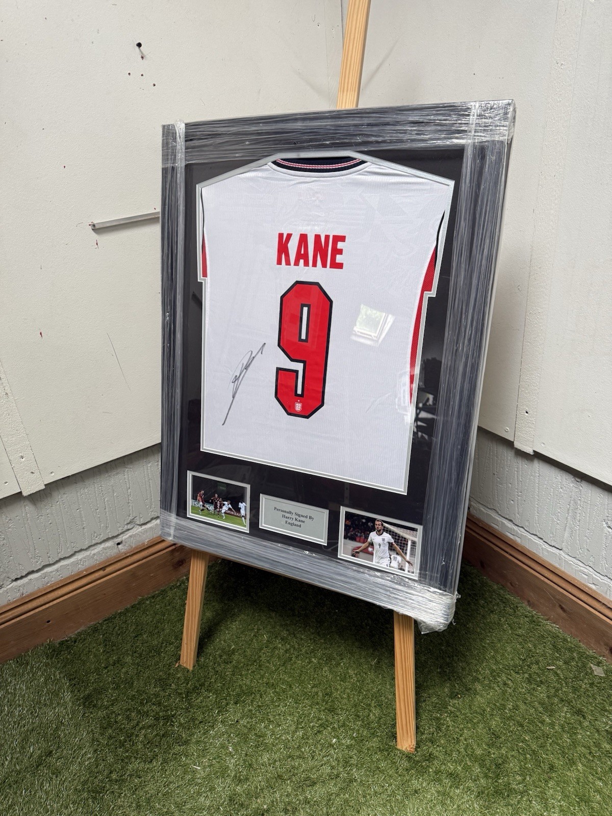 FRAMED Signed Harry Kane England  Home Shirt With COA for sale on Ebay