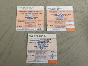 3 x Wimbledon  V Manchester United  Football Match Ticket Stubs 1980s for sale on Ebay