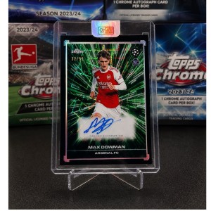 Topps Chrome UEFA Club Competitions Black Lazer Auto /99 Max Dowman Arsenal FC for sale on Ebay