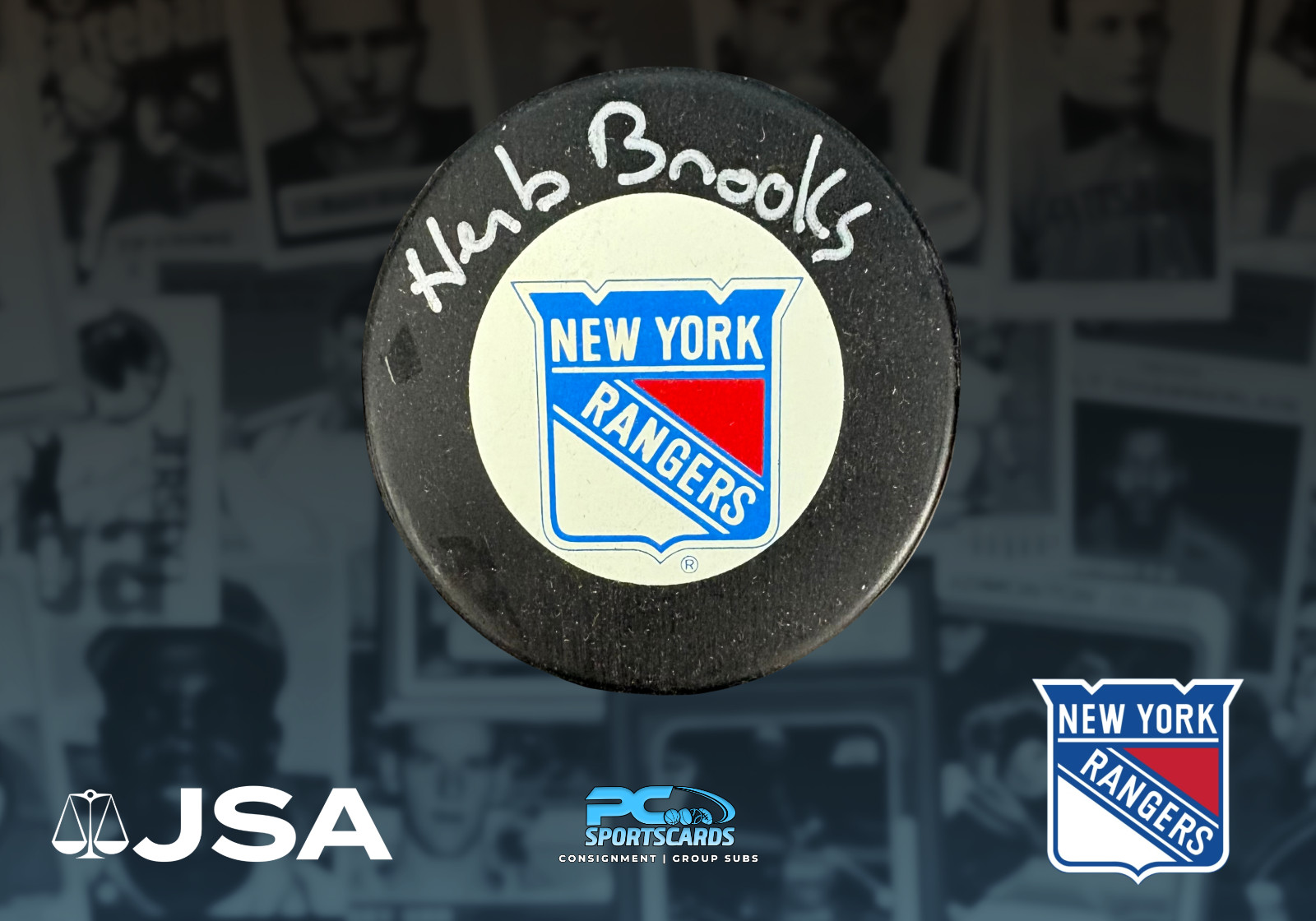 Herb Brooks Signed Auto Official NHL Rangers Hockey Puck JSA COA TLB9 for sale on Ebay