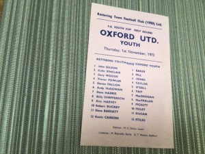 01/11/1973 F  A Youth Cup.  Kettering Town v Oxford United for sale on Ebay