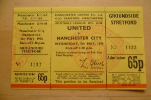 Manchester Utd v Manchester City 1976 Div.One unused original ticket for sale on Ebay