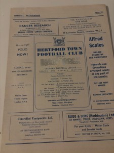 Hertford Town v Hornchurch East Anglian Cup Replay Programme Season 1961-1962 for sale on Ebay