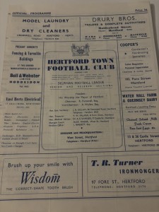 Hertford Town v Berkhamsted Town Delphian League Programme Season 1959-1960 for sale on Ebay