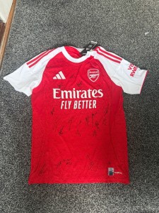 Arsenal AFC 2025/26 Season Home Signed Shirt signed by The Squad with COA for sale on Ebay