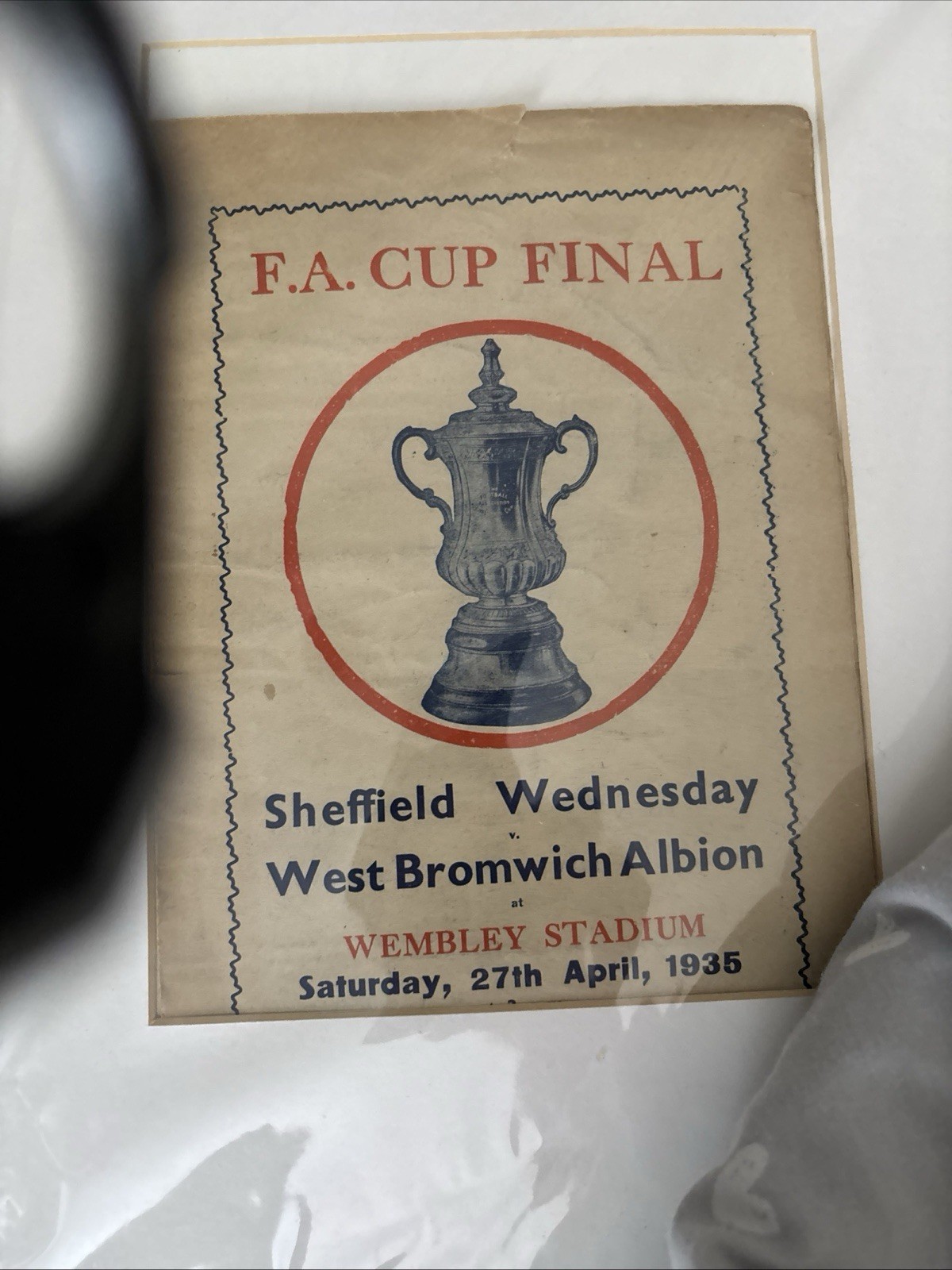 1935 FA Cup Final Programme Sheffield Wednesday v West Bromwich Albion (pirate) for sale on Ebay