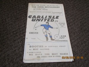 CARLISLE UNITED  v  CHESTER  1957/8  SEPTEMBER 14th for sale on Ebay