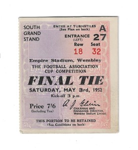 1952 FA Cup Final Newcastle United/Utd v Arsenal - TICKET for sale on Ebay