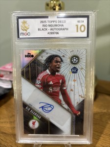 Rio Ngumoha Liverpool RC Auto /10 MGC Grade 10 Auto Grade 10 Topps Deco 2026 for sale on Ebay