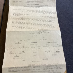 1963/4 Hastings Utd v Brighton. Essex Cup. Single sheet. for sale on Ebay