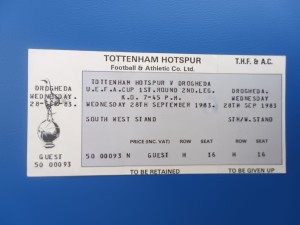 MATCH TICKET TOTTENHAM HOTSPUR v DROGHEDA 1983 EUFA CUP VERY GOOD CONDITION. for sale on Ebay