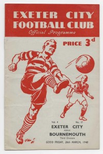 1947/48 Division 3 South - EXETER CITY v. BOURNEMOUTH & BOSCOMBE for sale on Ebay