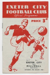 1950/51 Division 3 South - EXETER CITY v. MILLWALL for sale on Ebay