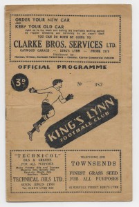 1953/54 Eastern Counties League - KINGS LYNN v. GREAT YARMOUTH TOWN for sale on Ebay
