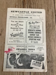 7 September 1946 Newcastle United v Swansea First Home After the War for sale on Ebay