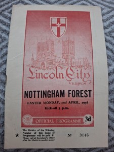 Lincoln City v Nottingham Forest programme.  2/4/1956 for sale on Ebay