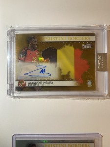 Amadou Onana Auto /50 Topps Pristine Borders Aston Villa UEFA Winner for sale on Ebay
